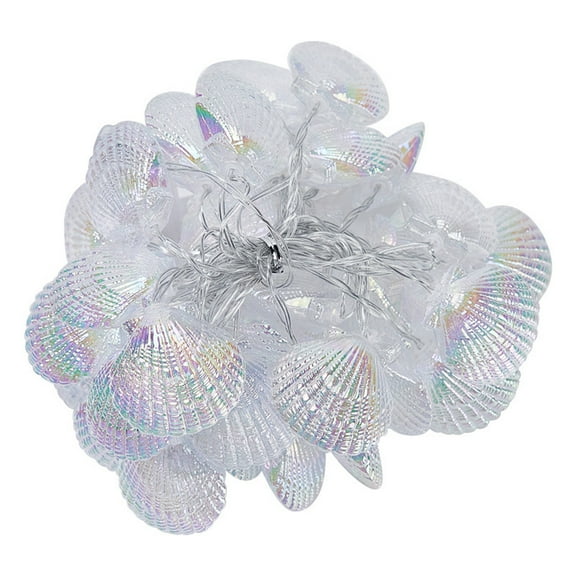 Anckoeil Decorative Lights Beach Seashell String Lights 9.84 Ft 20 Warm White LED Battery Operated Lights For Holiday Parties Bedrooms Weddings Gardens