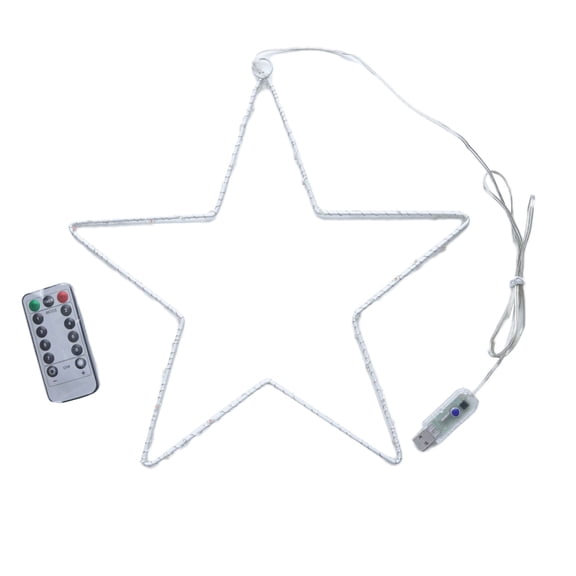 Anckoeil Decorative Lights Independence Day Iron Wrought Five-pointed Star Modeling Light Red White Blue Fourth Of July US Memorial Day Decoration