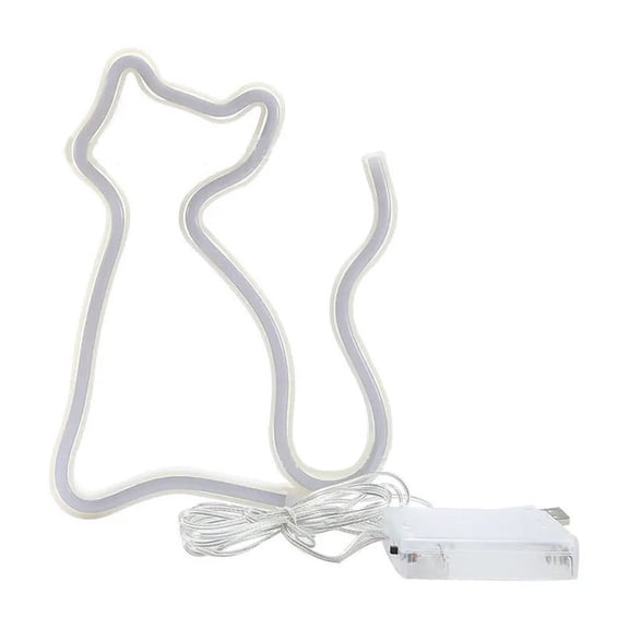 Anckoeil Decorative Lights LED Kitty Shaped Neon Atmospheres Light Decorative Light USB And Battery Powered