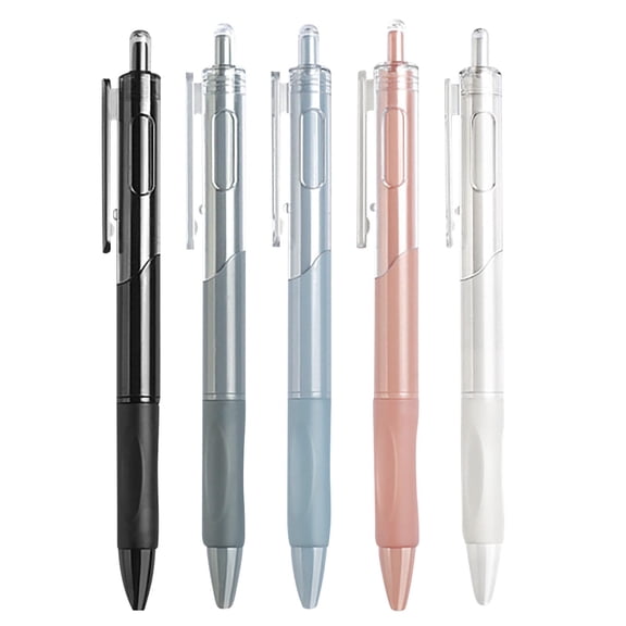 Anckoeil Dual Function Press Rollerball Pens 5 Pack 0.5mm 15ml Ink for Office Exam Writing Practice