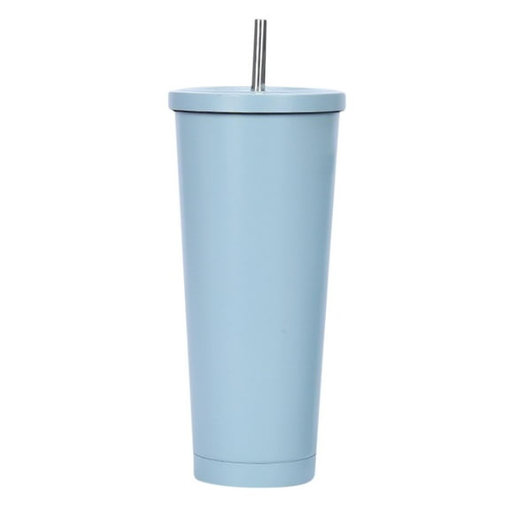 Anckoeil Fashionable Stainless Steel Straw Cup Coffee Cup 750Ml Large Capacity Vacuum Portable Insulation Gift Cup