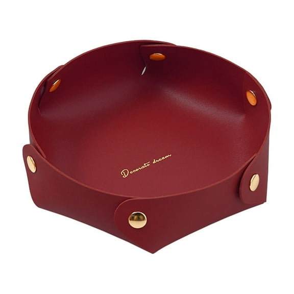 Anckoeil Faux Leather Serving Tray, Foldable Multipurpose Catchall Organizer for Desk Vanity Entryway Nightstand