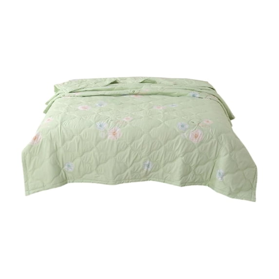 Anckoeil Floral Cotton Summer Quilt, Lightweight Washable Cool Quilt, 150x200cm / 59.06x78.74in for Single Bed