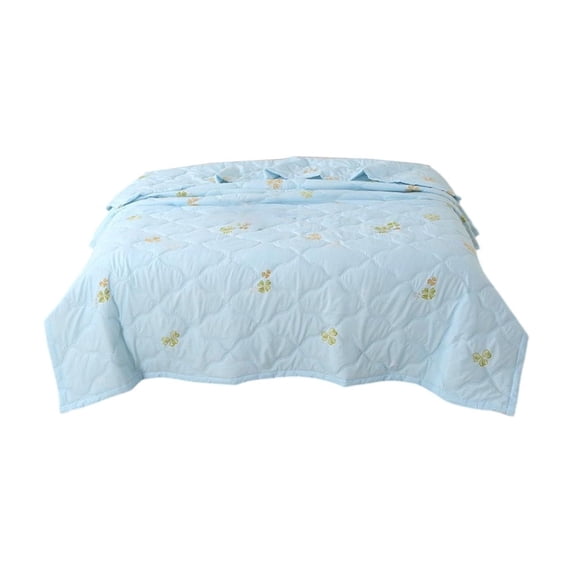 Anckoeil Floral Cotton Summer Quilt, Lightweight Washable Cool Quilt, 150x200cm / 59.06x78.74in for Single Bed