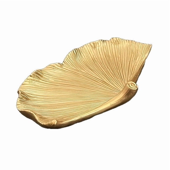 Anckoeil Gold Leaf Resin Serving Tray, Decorative Catchall for Keys Jewelry Entryway Table Decor