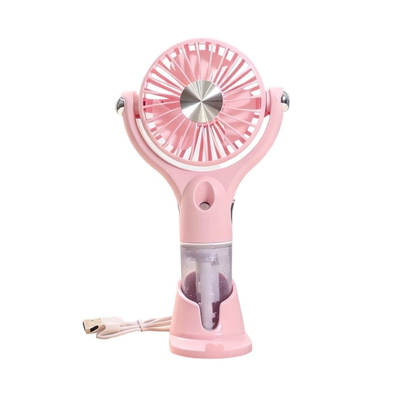 Anckoeil Handheld Spray Fan, Portable USB Rechargeable Mist Fan with Base, Personal Mini Fan for Summer, Office, Outdoor & Student Use