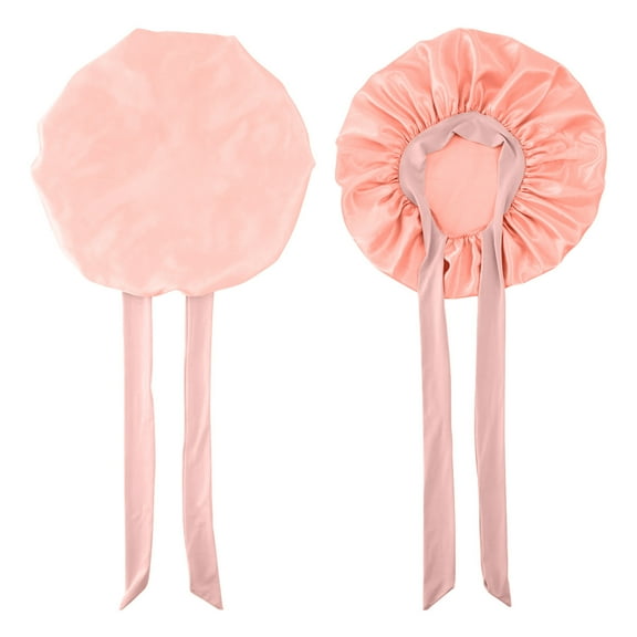 Anckoeil Home Tools Satin Fluttering Round Hat Bow Faux Silk Beauty Hair Care Wide-brimmed Hat Women Scarf Sleeping Cap