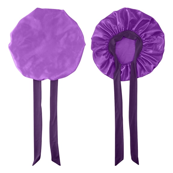 Anckoeil Home Tools Satin Fluttering Round Hat Bow Faux Silk Beauty Hair Care Wide-brimmed Hat Women Scarf Sleeping Cap