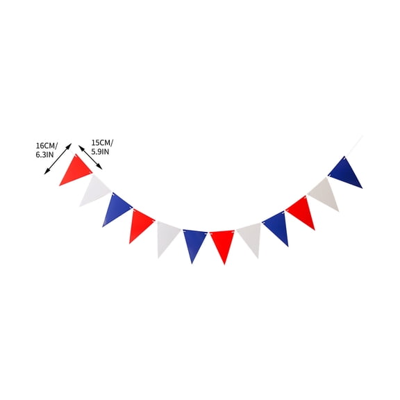 Anckoeil Independence Day Triangle Flag Decorations Party Pull-Up Banner Decorations
