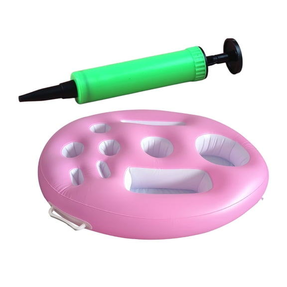 Anckoeil Inflatable Floating Cup Holder Set with Pump, 9-Hole Pool Drink Tray for Swimming Beach Lake Hot Tub