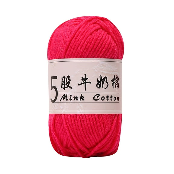 Anckoeil Knitting Yarn 2Pack Solid Color Delicate 5 Strand Milk Cotton Handmade Doll Crochet DIY Knitting Line Baby Sweater Knitting Wool Cluster