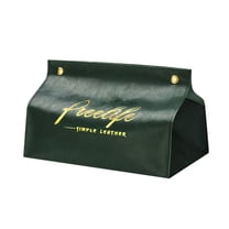 Anckoeil New Leather Facial Tissue Box Cover Rectangular Napkin Snap Closure