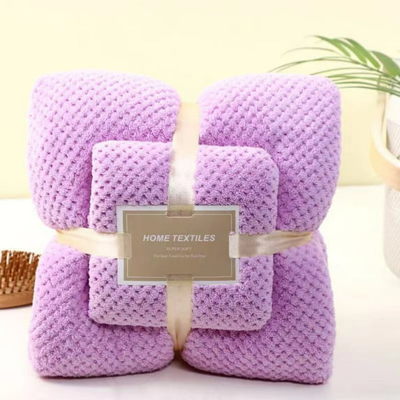 Anckoeil Pure Cotton Two-In-One Bath Towel Set Soft and Comfortable Bath Towel Skin-Friendly Breathable and Absorbent Towel 28.74"× 51.18",13.77"×29.52"