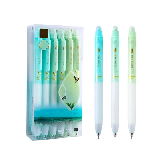 Anckoeil Retractable Erasable Gel Pens 12 Pack 0.5mm ST Nib Black Thermal Ink for Exam Note Writing