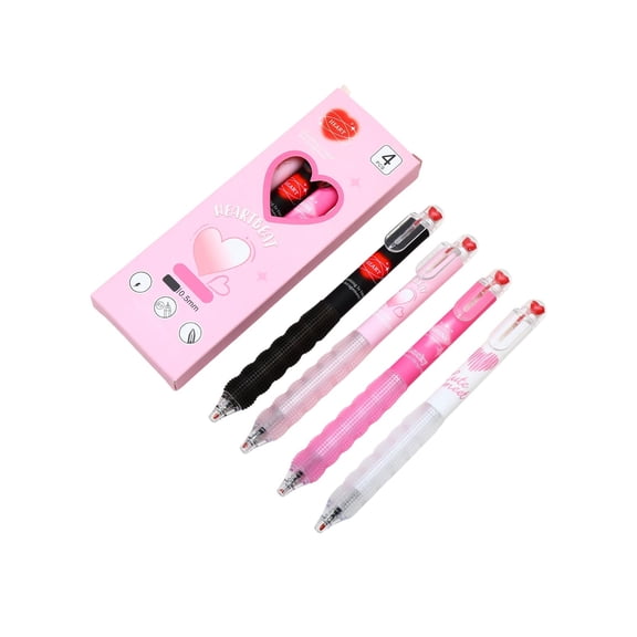 Anckoeil Retractable ST Nib Ballpoint Pens 4 Pack 0.5mm Black Ink for Exam Office Signature Journal Writing