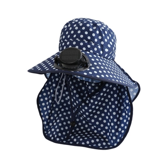 Anckoeil Solar Charging Fan Sun Hat with Face Cover, Adjustable Breathable Sun Protection Hat for Outdoor Cycling Hiking