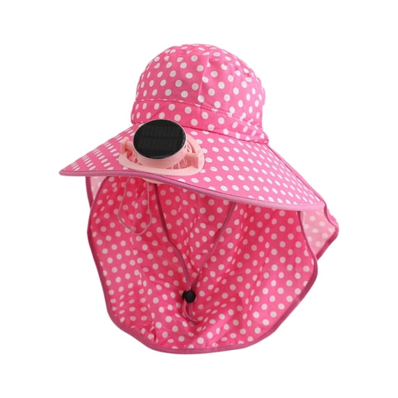 Anckoeil Solar Charging Fan Sun Hat with Face Cover, Adjustable Breathable Sun Protection Hat for Outdoor Cycling Hiking