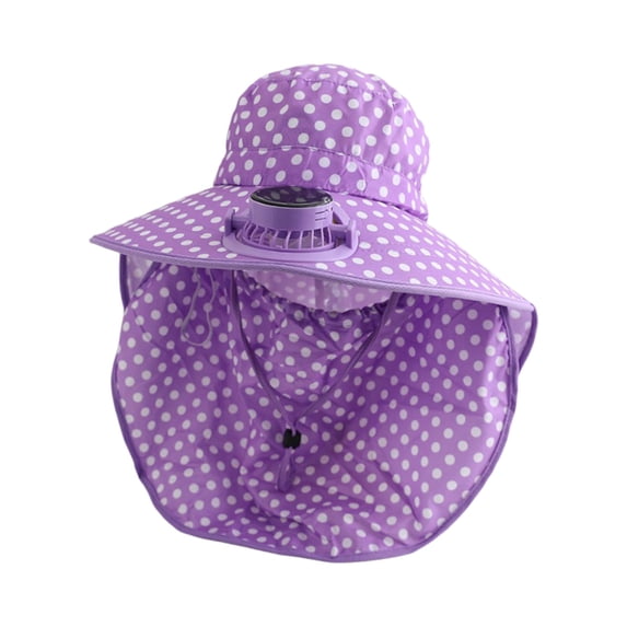 Anckoeil Solar Charging Fan Sun Hat with Face Cover, Adjustable Breathable Sun Protection Hat for Outdoor Cycling Hiking