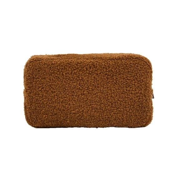Anckoeil Solid Color Makeup Bag, Minimalist Portable Cosmetic Pouch, Soft Lint Organizer for Travel & Daily Use