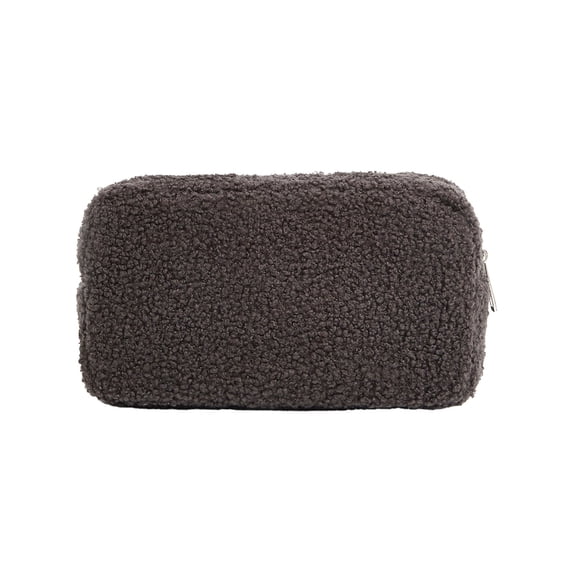 Anckoeil Solid Color Makeup Bag, Minimalist Portable Cosmetic Pouch, Soft Lint Organizer for Travel & Daily Use