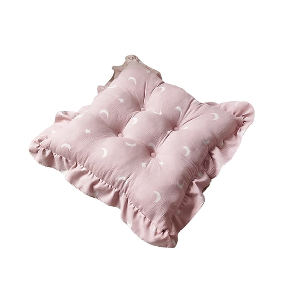Anckoeil Velvet Chair Cushion with Strap, 15.75x15.75in Floor Mat Multi-Color Seat Pad for Office Ottoman Outdoor Use