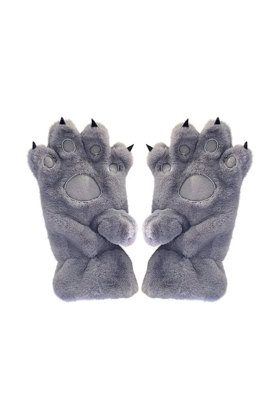 Winter Savins!Cute Animals Paw Gloves Pet Claw Bear Palm Gloves Full Finger Plush For Cold And Warmth Protection
