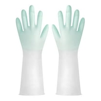 Anckoeil Winter Savins!Reusable Rubber Dishwashing Cleaning Gloves For Kitchen Bathroom Non Slip Grippy Long Dish Washing Gloves With Flocked Liner Flexible Waterproof