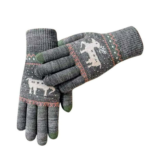 Anckoeil Winter Savins!Winter Knitted Gloves Full Finger Screen Fawn Gloves Warm Women's Outdoor Sunscreen Soft Long Arm Sleeves