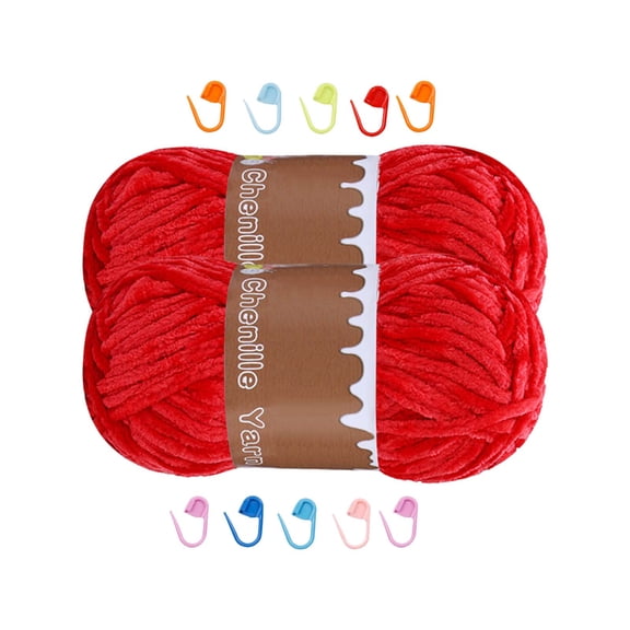 Anckoeil Yarn Clearance 2PCS Chenille Fleece Wool Dough Medium Handmade Knitting Crochet Thread Skin Friendly Soft Wool