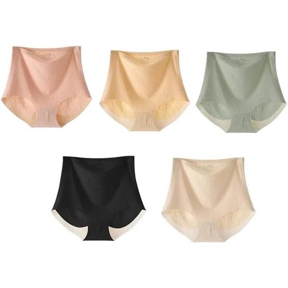 Ancoho Panties, Fresh Seamless High Waist Hip Lifting Tummy Control Panties Silky No Show Underwear Packs for Women