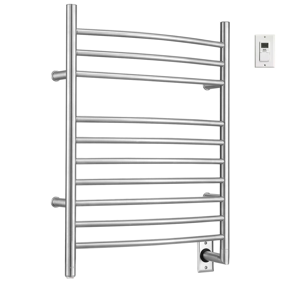 Ancona 10-bar Hardwired Wall Mount Towel Warmer with Wall Timer