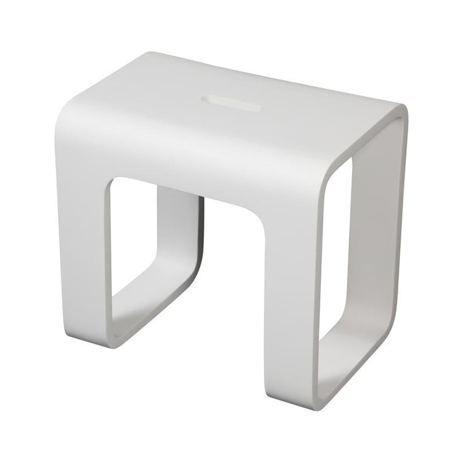 Ancona 17 in. Pure Acrylic Stone Bathroom Shower Bench in Matte White