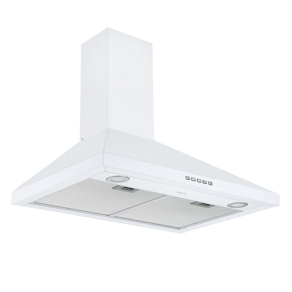 Ancona 30" Convertible Wall-Mounted Pyramid Range Hood in White