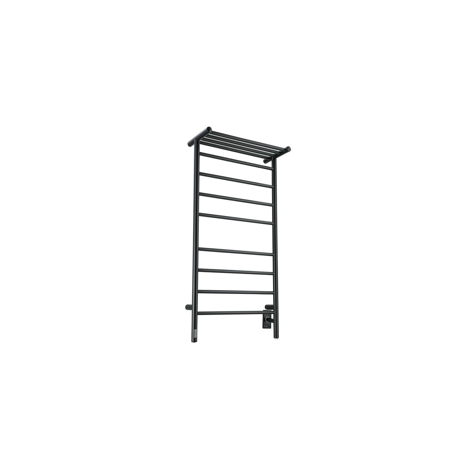 Matte Black 8-Bar Wall Mounted Towel Warmer with Timer