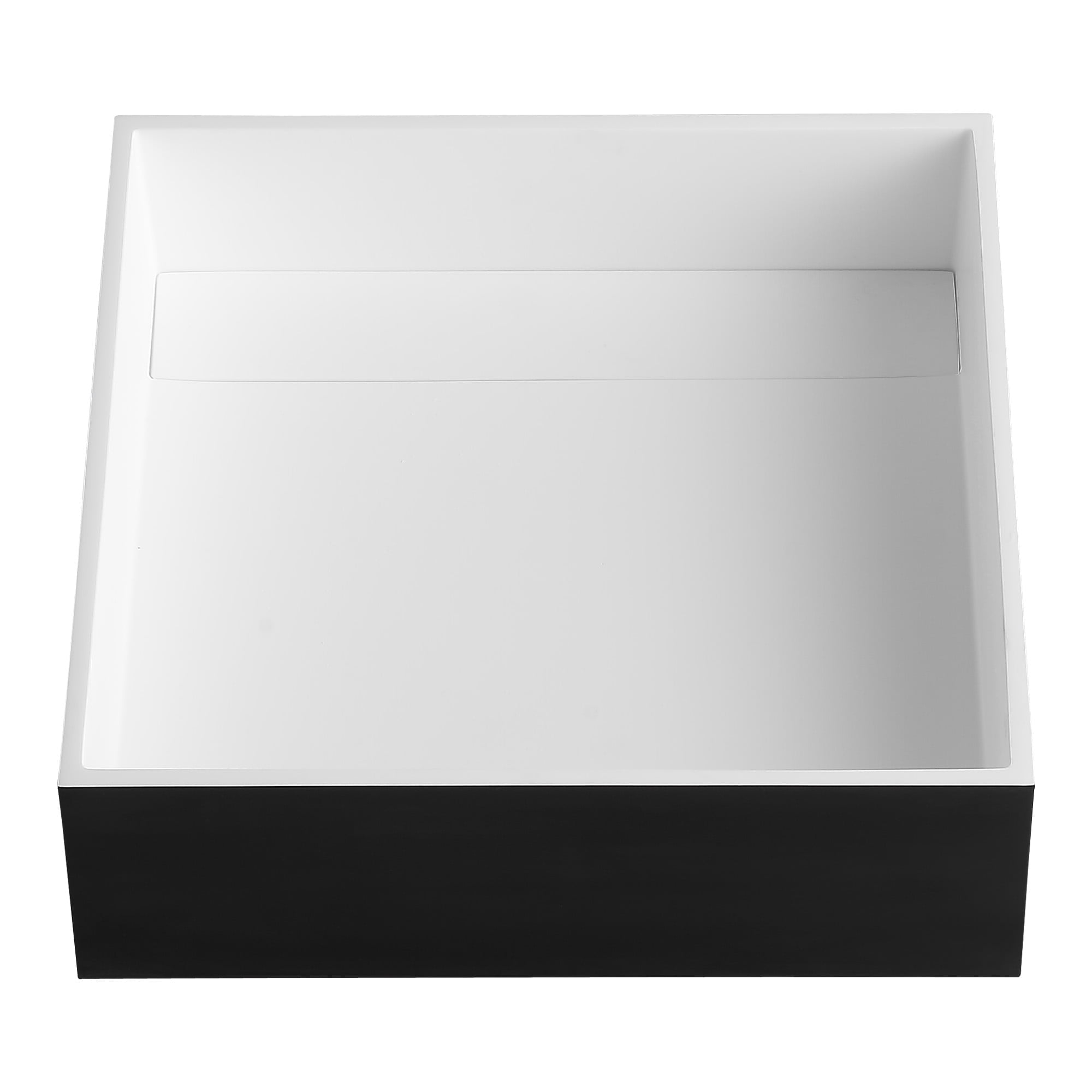 Ancona Square Matte White and Black Acrylic Vessel Sink