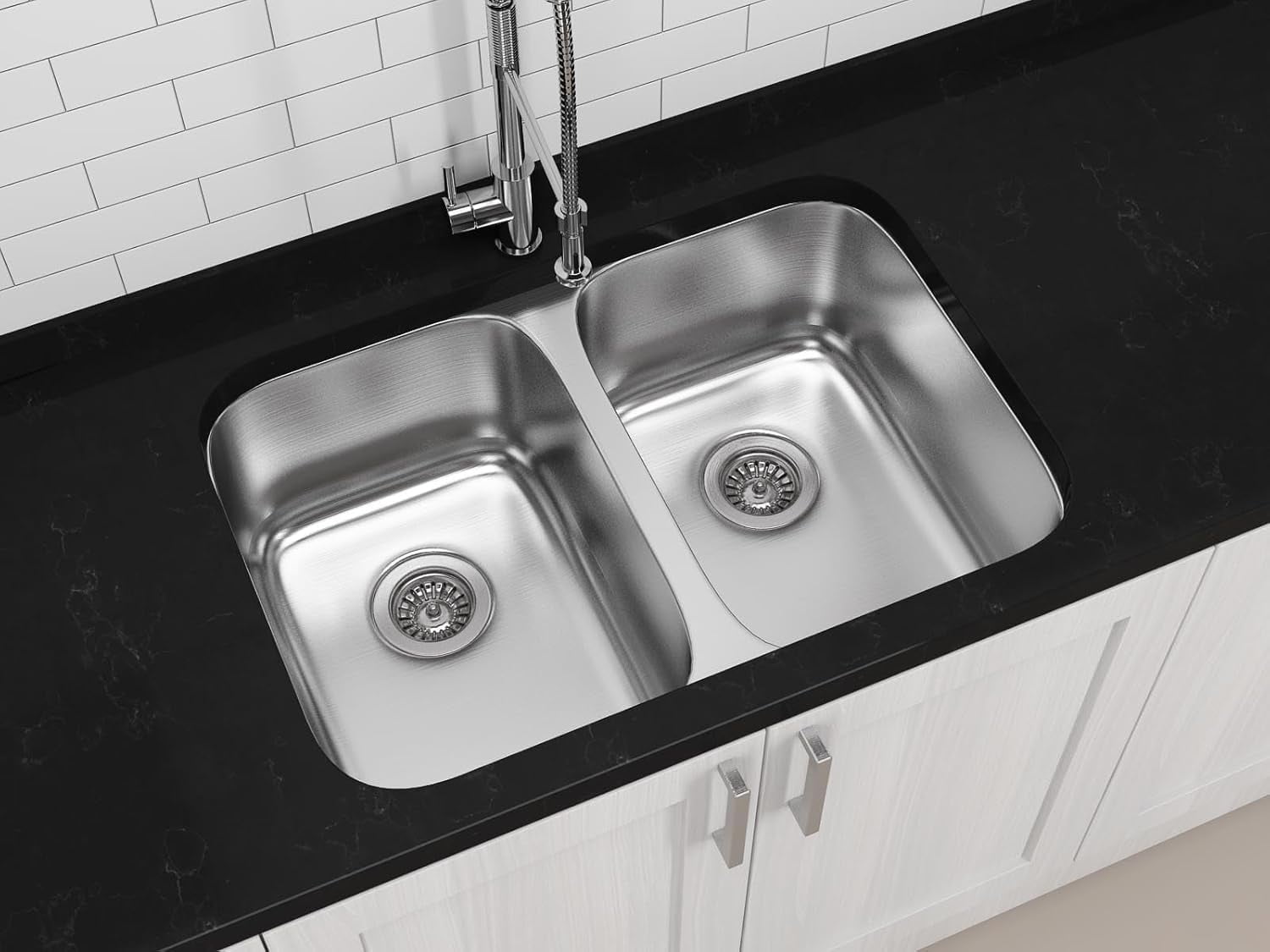 Ancona Double Bowl Under-mount Kitchen Sink