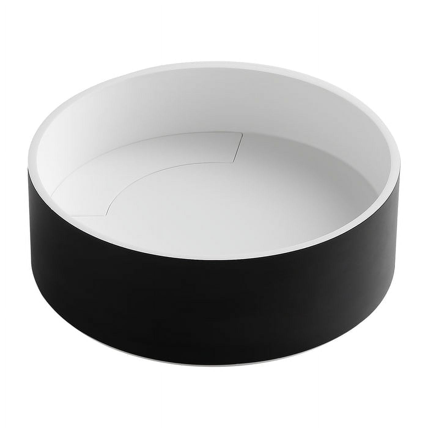 Matte Black and White Round Acrylic Stone Vessel Sink