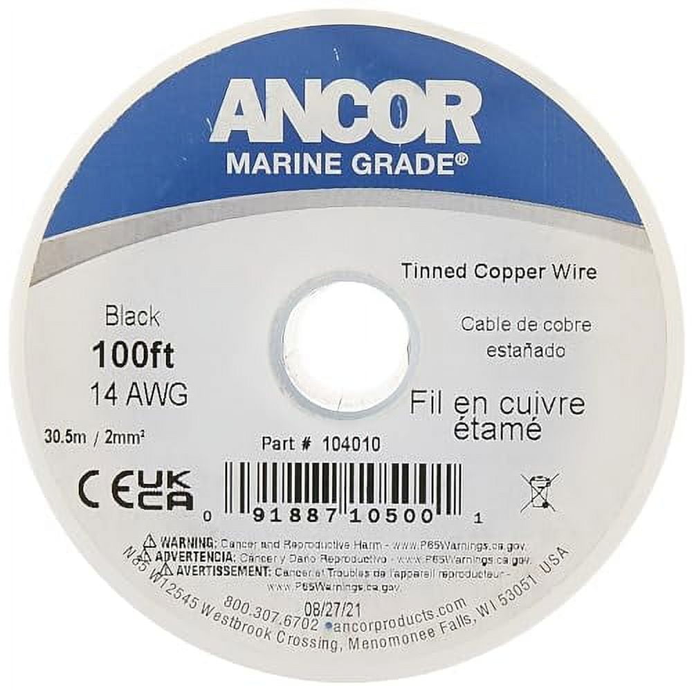 Ancor 104025 Marine Grade Electrical Primary Tinned Copper Boat Wiring (14-Gauge, Black, 250-Feet)