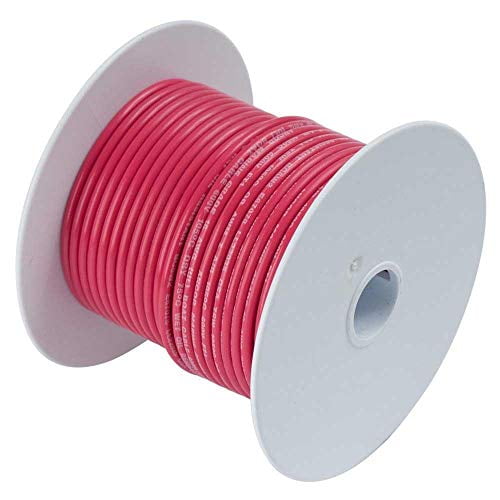 Ancor 108802 Marine Grade Electrical Primary Tinned Copper Boat Wiring (10-Gauge, Red, 25-Feet)