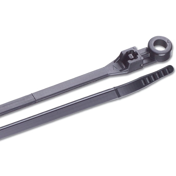Set of 100 Black Cable Zip Tie Mount 14"