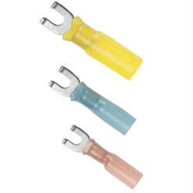 Ancor 16-14G No. 8 100PC Bl Spade Heat Shrink Connector Blue