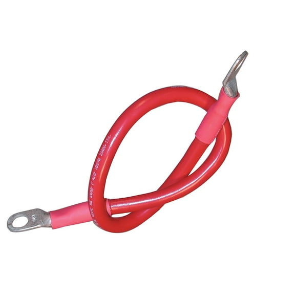 Ancor 189141 Battery Cable Assembly, 2 AWG Wire, 0.37 in. Stud, Red - 18 in.