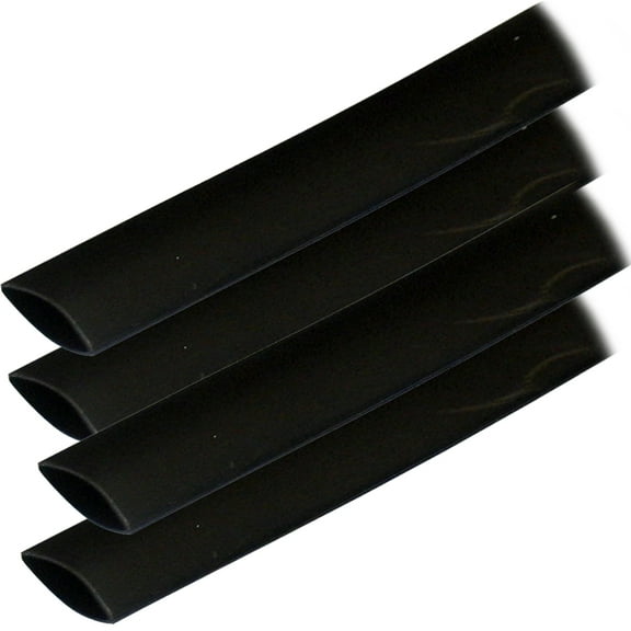 Ancor 306124 Marine Grade Adhesive Lined Heat Shrink Tubing 3/4" x 12" 4pc Black