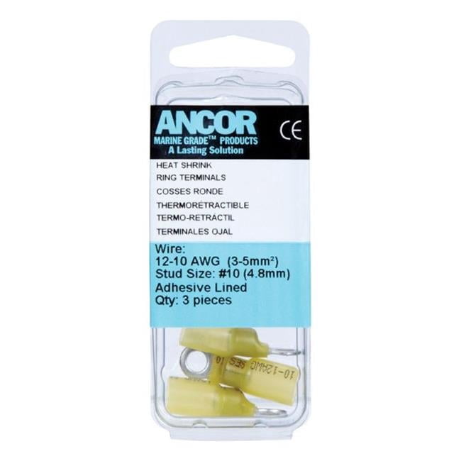 Ancor 312303 Marine Grade Adhesive Lined Heat Shrink Ring Terminal - Yellow