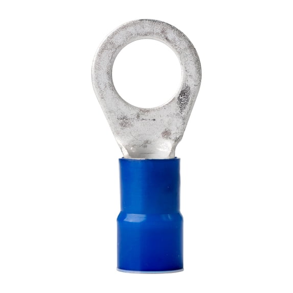 Ancor 210247 Marine Grade Electrical Nylon Insulated Double Crip Funnel Entry Ring Terminals with Insulation Grip (6-Gauge, Size 1/2 Screw, 25-Pack)