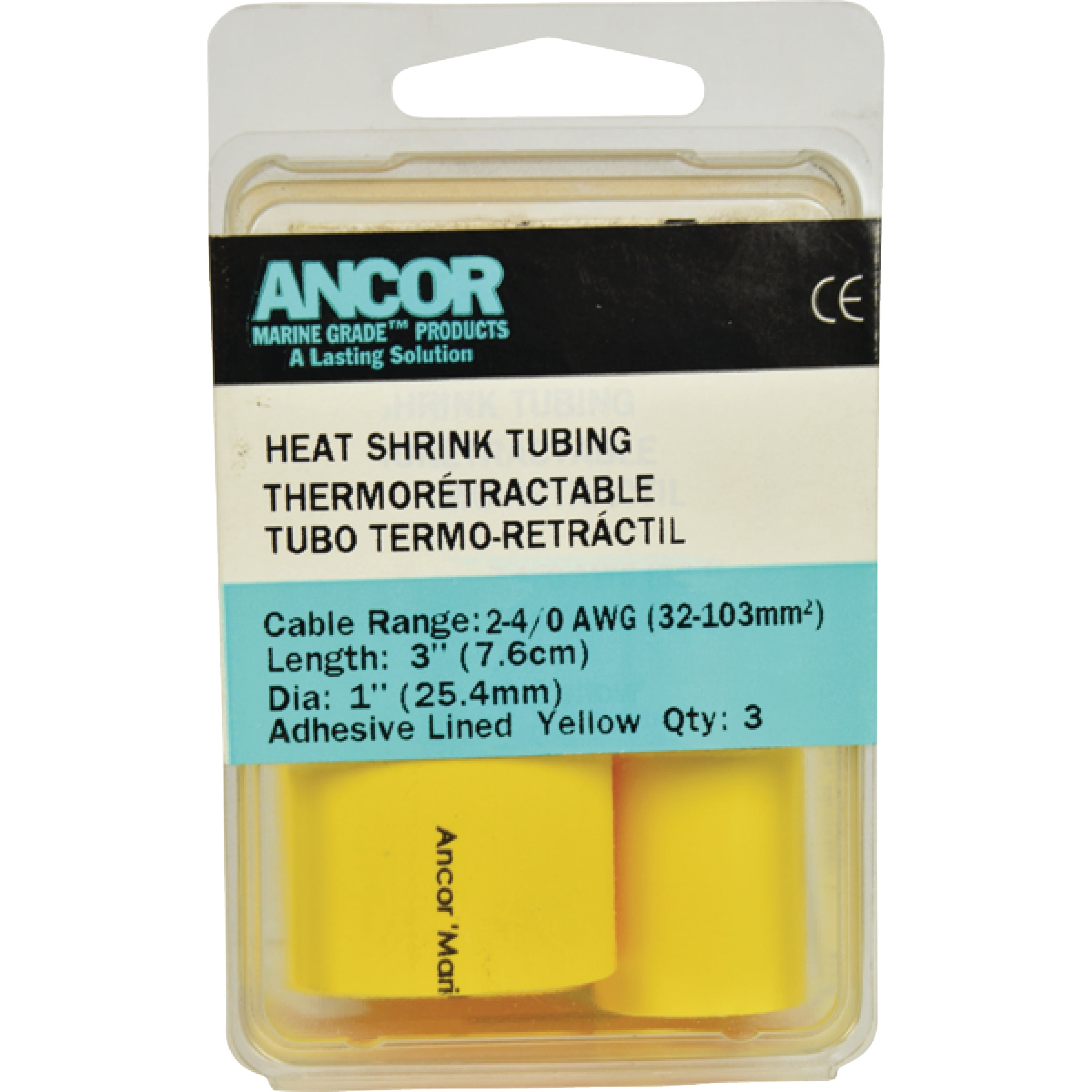 Ancor Adhesive Lined Heat Shrink Tubing, Yellow