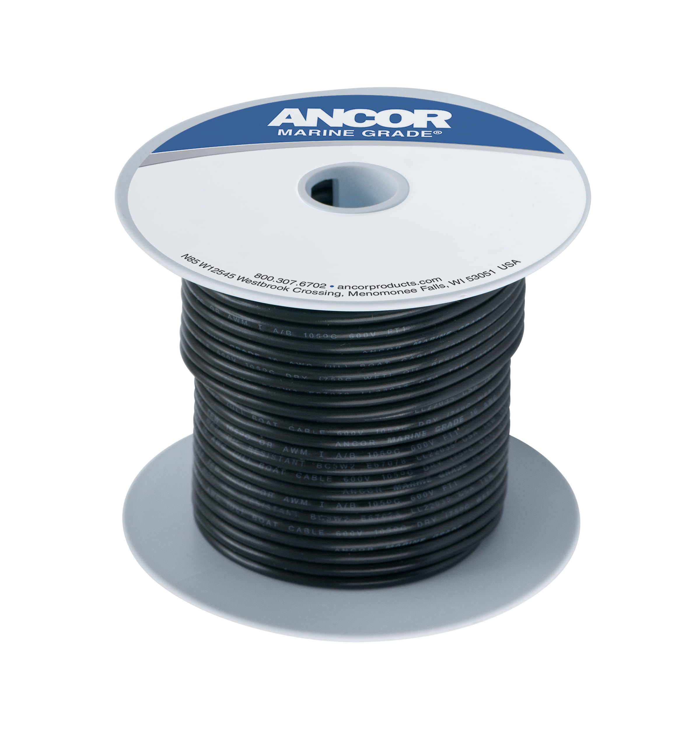 Ancor Black 18 AWG Tinned Copper Wire - 100' [100010]
