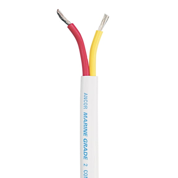 Ancor Marine Grade Wire Tinned Copper Safety Duplex Flat Cable 12/2 Gauge 100'