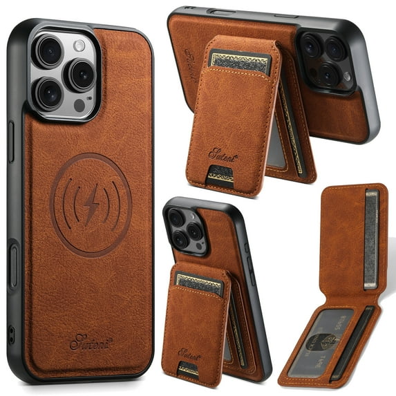 Ancove 2 in 1 Detachable Magnetic Wallet Compatible with iPhone 15 Case with Card Holder Faux Leather Men Women Kickstand Compatible with MagSafe,Khaki