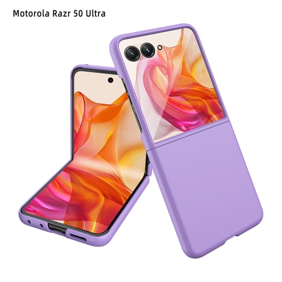 Ancove Compatible with Motorola Razr 50 2024 Case, Hard PC Anti-Scratches Shockproof, Support Wireless Charging Protective Case Compatible with Moto Razr 2024,Purple